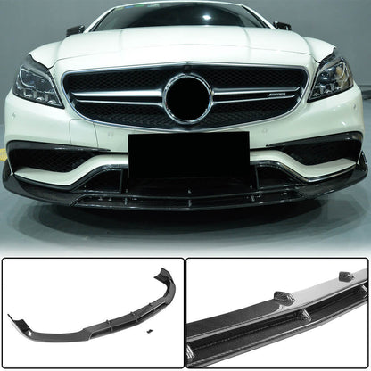 Front Bumper Lip V2 Add-on (for CLS63 AMG SD 2015-2018, Carbon) for Mercedes CLS C218 2011-2018 - image 1