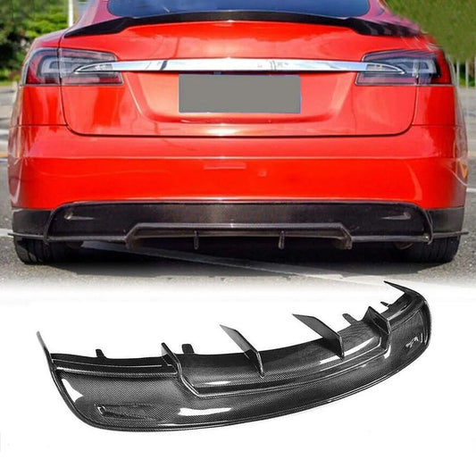 Rear Bumper Diffuser Carbon Fiber V1 for Tesla Model S - image 1