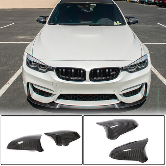 Mirror Covers Pair Replacement Dry Carbon Fiber V2 (for M4) for BMW 4 series F-32 2012-2020 - image 1