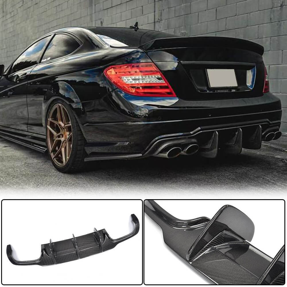 Rear Bumper Diffuser V2 for AMG SD/Coupe 2012-2014 Carbon for Mercedes C-class W204 2007-2015 - image 1