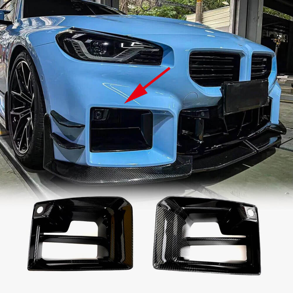 Front bumper air intake covers (for G87, Carbon) for BMW 2 Series G42 2021- - image 1