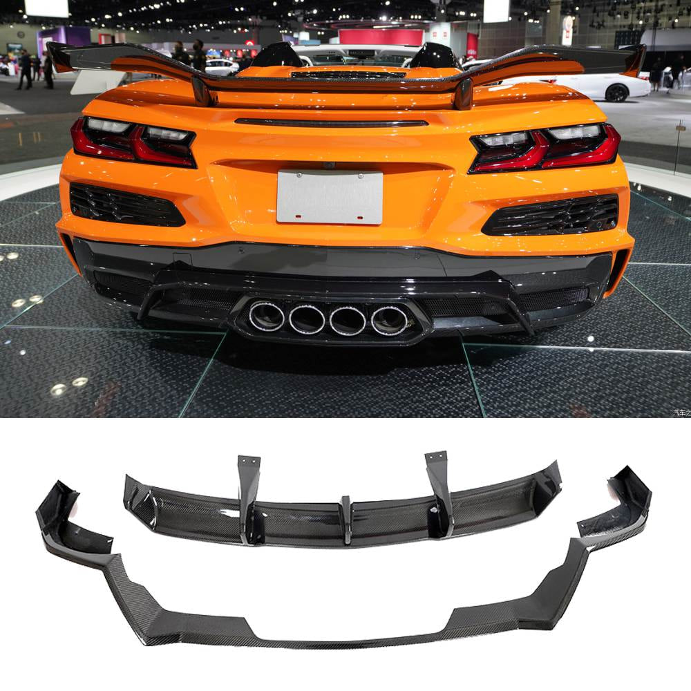 Rear Bumper Diffuser (for Z06, 2022-2024, Carbon) for Chevrolet Corvette C8 2019- - image 1