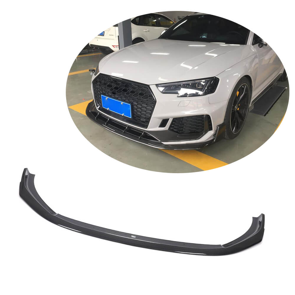 Front Bumper Lip V1 for RS4 Avant 2019-2021 Carbon for Audi A4 B9 2015-2024 - image 1