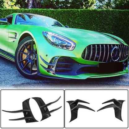 Front bumper extensions V2 (for GT R 2016-2019, Dry Carbon) for Mercedes AMG GT C190/R190 2014-2022 - image 1