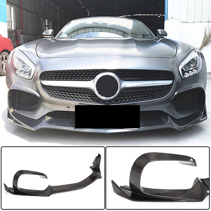 Front Bumper Lip Spoiler (for 2015-2017, Carbon) for Mercedes AMG GT C190/R190 2014-2022 - image 1