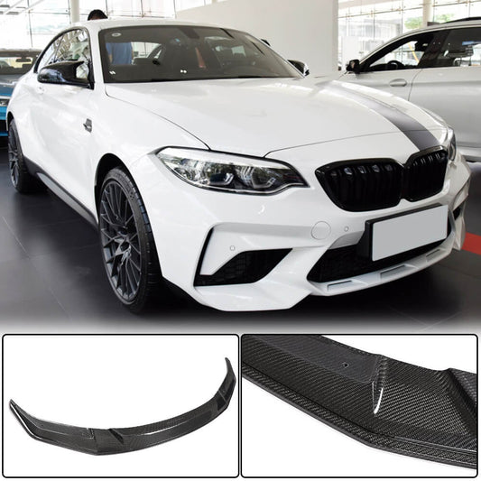 Front Bumper Lip Carbon Fiber V1 (for factory M2 Competition) for BMW 2 Series F22/23 2014-2021 - image 1