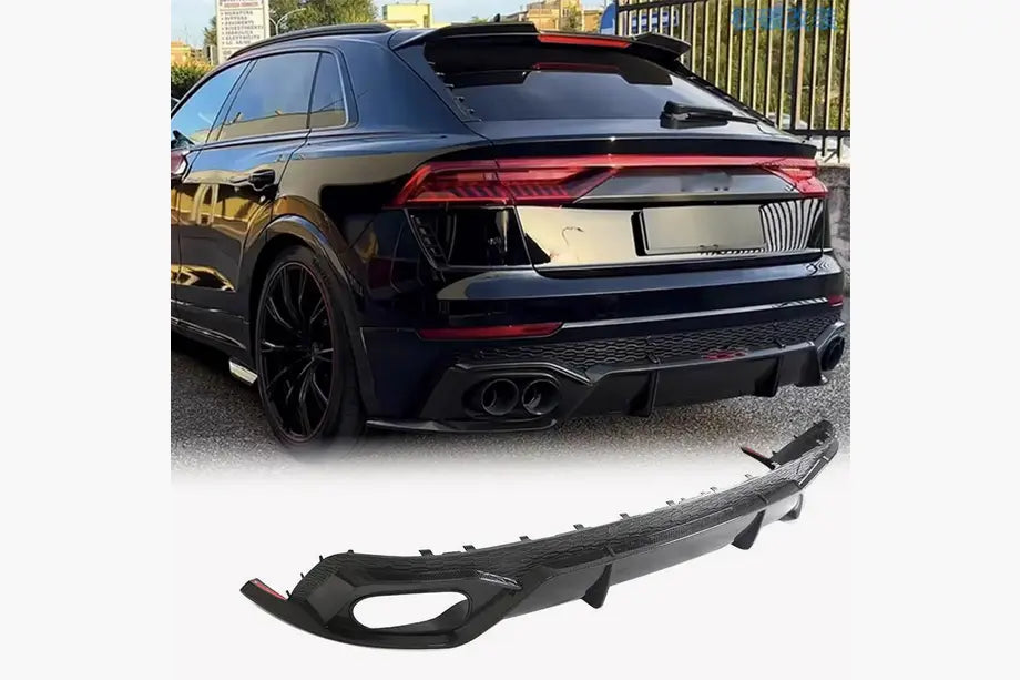 Rear Bumper Diffuser (2020-2023, Carbon) for Audi Q8 2018- - image 1