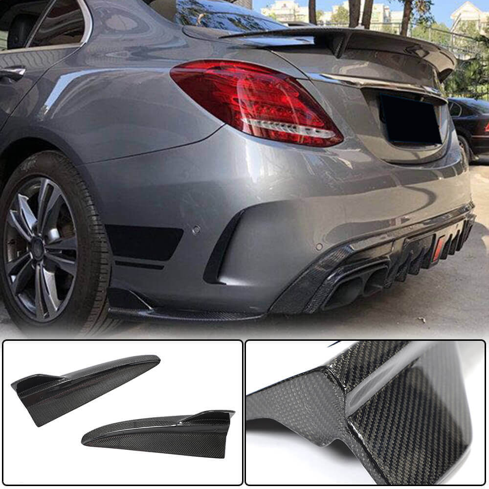 Rear Bumper Flap Covers for SD C43/C63 AMG 2015-2019 Carbon for Mercedes C-сlass W205 2014-2021 - image 1
