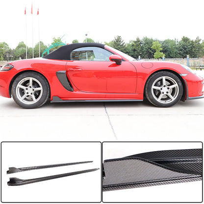 Side Skirts V1 (2016-2019, Carbon) for Porsche Boxster/Cayman 982 (718) 2016- - image 1