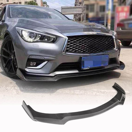Lip V1 front bumper cover (for Q50 Base 2018-2023, Carbon) for Infiniti Q50/Q60 2013-2024 - image 1