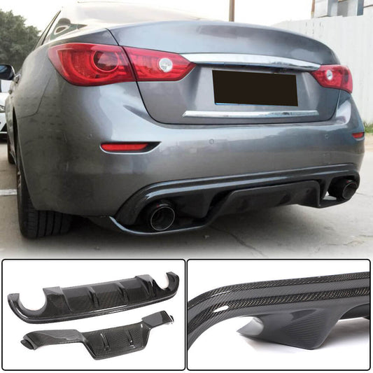 Rear Bumper Diffuser V3 for Q50 Base/Sport 2014-2017, Carbon for Infiniti Q50/Q60 2013-2024 - image 1
