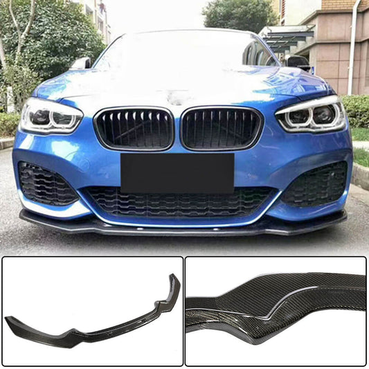 Front Bumper Lip V1 for M-Sport 2015-2019, Carbon for BMW 1 Series F20/F21 2011-2019 - image 1