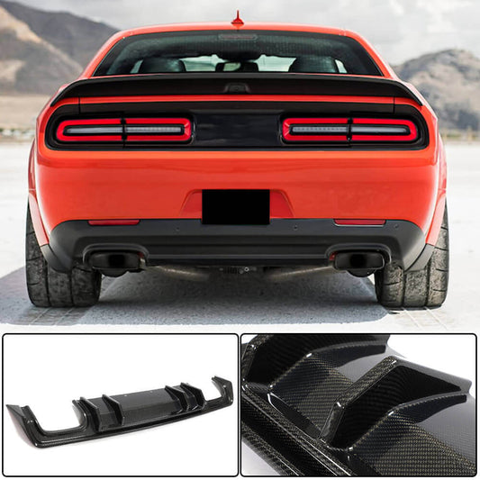 Rear bumper diffuser (2015-2023, Carbon) for Dodge Challenger 2008-2023 - image 1