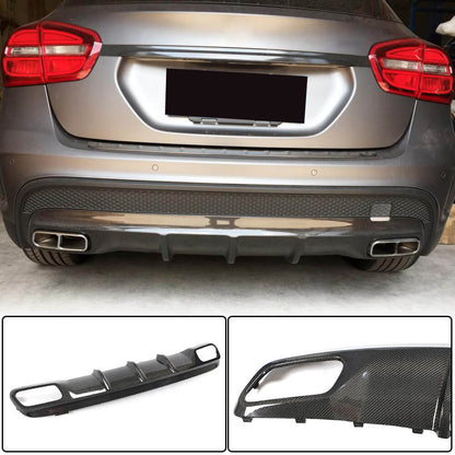 Rear bumper diffuser (for GLA45 AMG, Carbon) for Mercedes GLA X156 2014-2019 - image 1