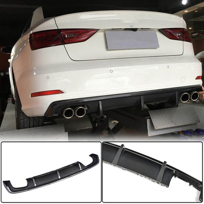 Rear bumper diffuser V1 (for Base SD 2012-2016, Carbon) for Audi A3 2012-2020 - image 1