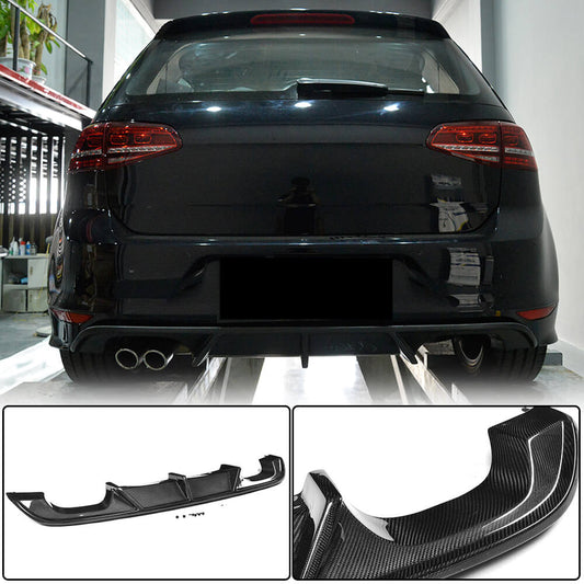 Rear Bumper Diffuser (for R/R-Line HB 2012-2017, Carbon) for Volkswagen Golf 7/E-Golf 2012-2020 - image 1