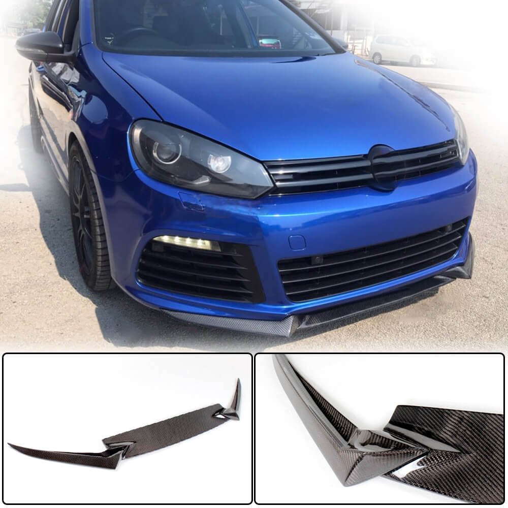 Front Bumper Lip V3 Add-on (for R HB 2010-2013, Carbon) for Volkswagen Golf 6 2008-2014 - image 1