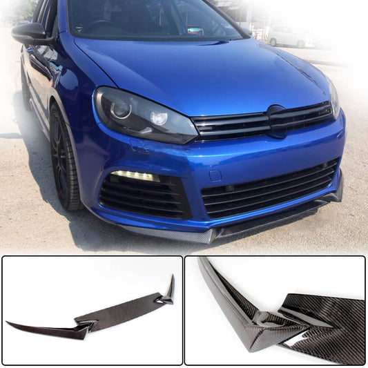 Front Bumper Lip V3 Add-on (for R HB 2010-2013, Carbon) for Volkswagen Golf 6 2008-2014 - image 1