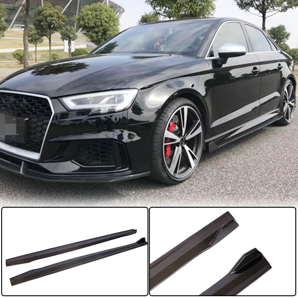 Side Skirts (for RS3 Sedan 2017-2019, Carbon Fiber) for Audi A3 2012-2020 - image 1