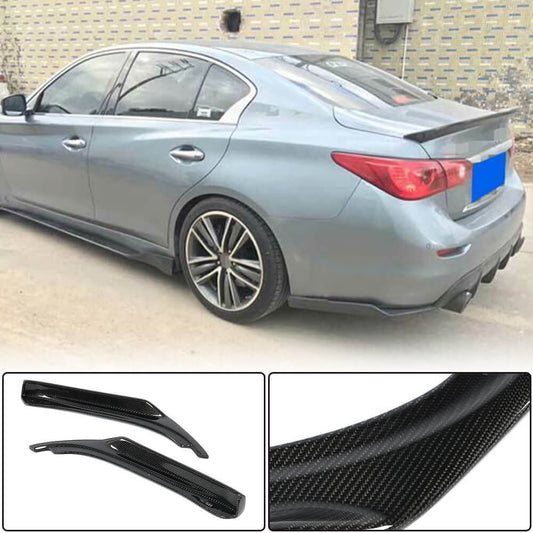 Covers on the rear bumper (for Q50 Base/Sport 2014-2017, Carbon) for Infiniti Q50/Q60 2013-2024 - image 1