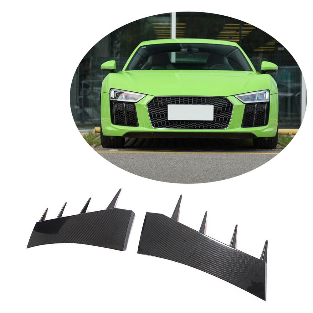 Front bumper extensions V2 (2015-2020, Carbon) for Audi R8 2015- - image 1
