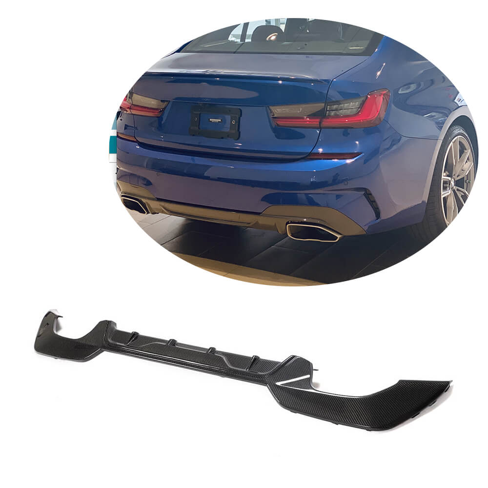 Rear Bumper Diffuser Carbon Fiber V7 (2019-2021, M-Sport) for BMW 3 series G20/21 2018- - image 1