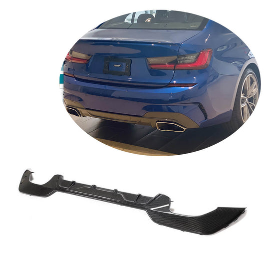 Rear Bumper Diffuser Carbon Fiber V7 (2019-2021, M-Sport) for BMW 3 series G20/21 2018- - image 1