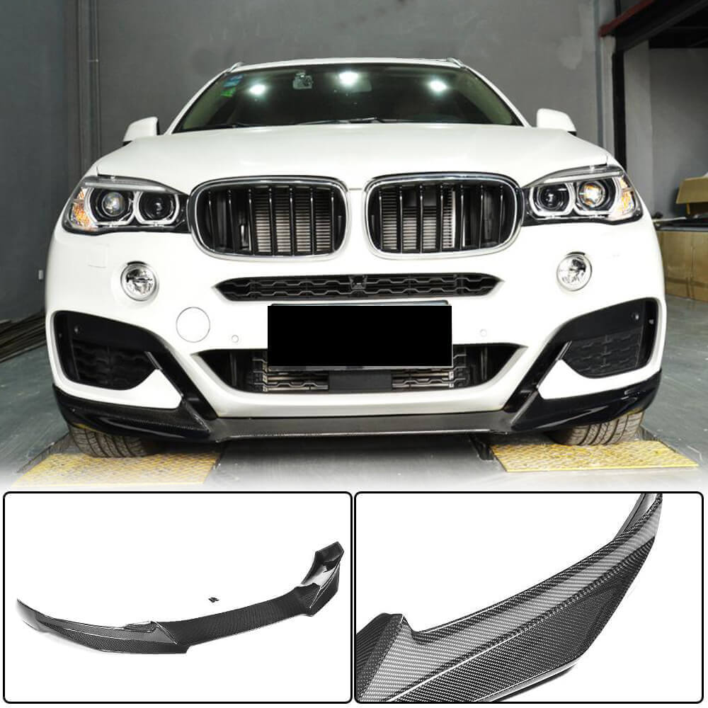 Front Bumper Lip (for M-Sport, Carbon) for BMW X6 F16 2014-2019 - image 1