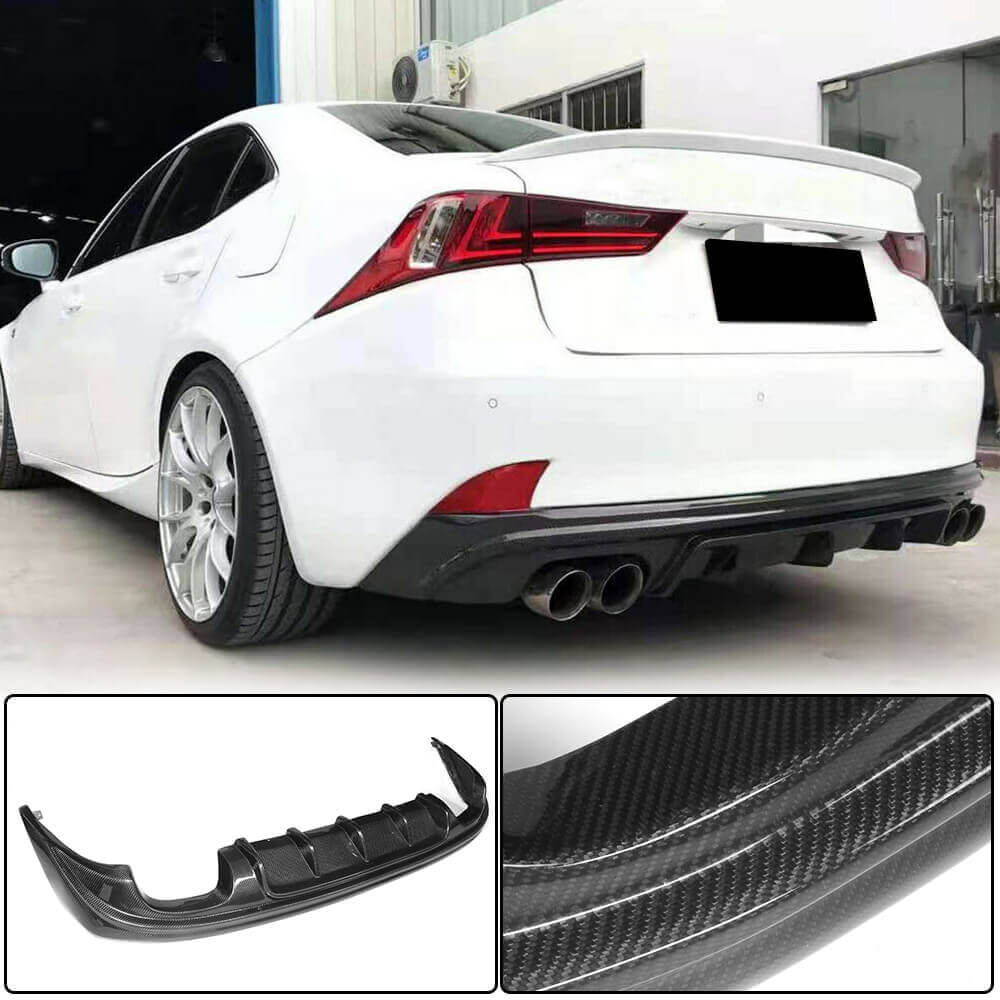 Rear bumper diffuser V2 (for Base/F-Sport 2013-2016, Carbon) for Lexus IS 2013- - image 1