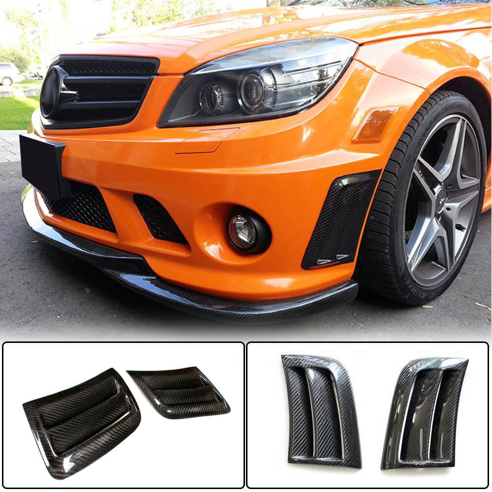 Covers on the front bumper (for C63 AMG Sedan 2008-2011, Carbon) for Mercedes C-class W204 2007-2015 - image 1