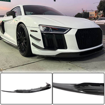 Front Bumper Lip V2 (2015-2020, Carbon) for Audi R8 2015- - image 1