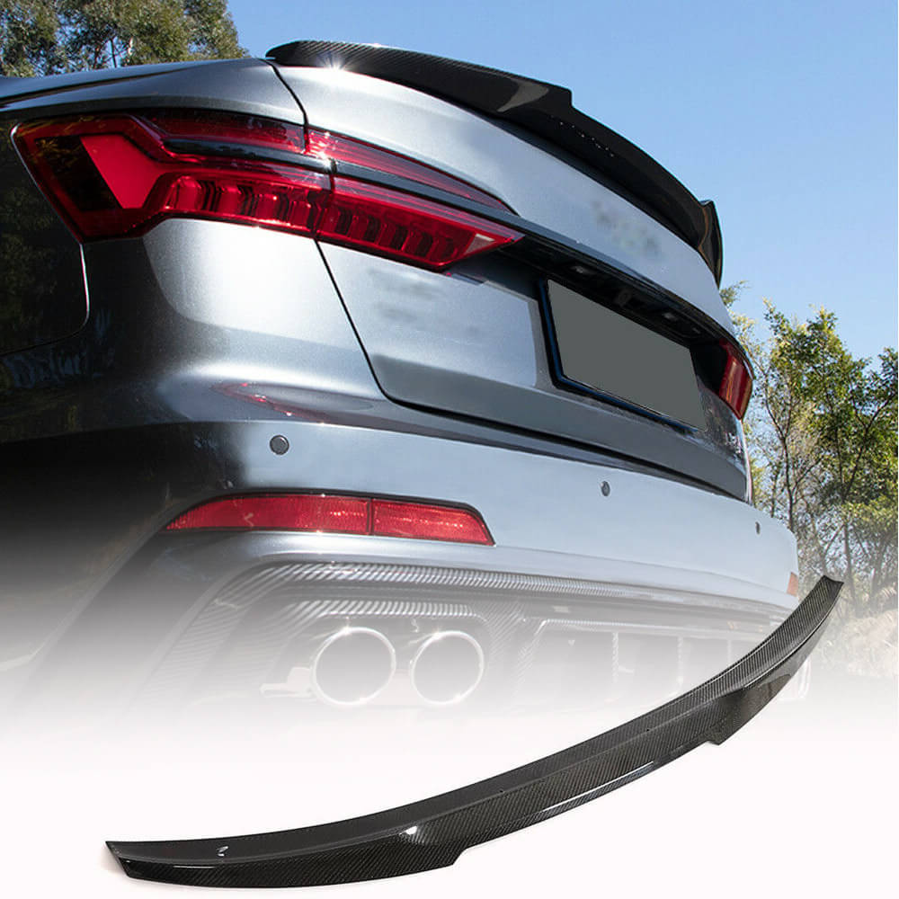 Rear Trunk Spoiler Carbon Fiber V2 for Audi A6 C8 2018- - image 1