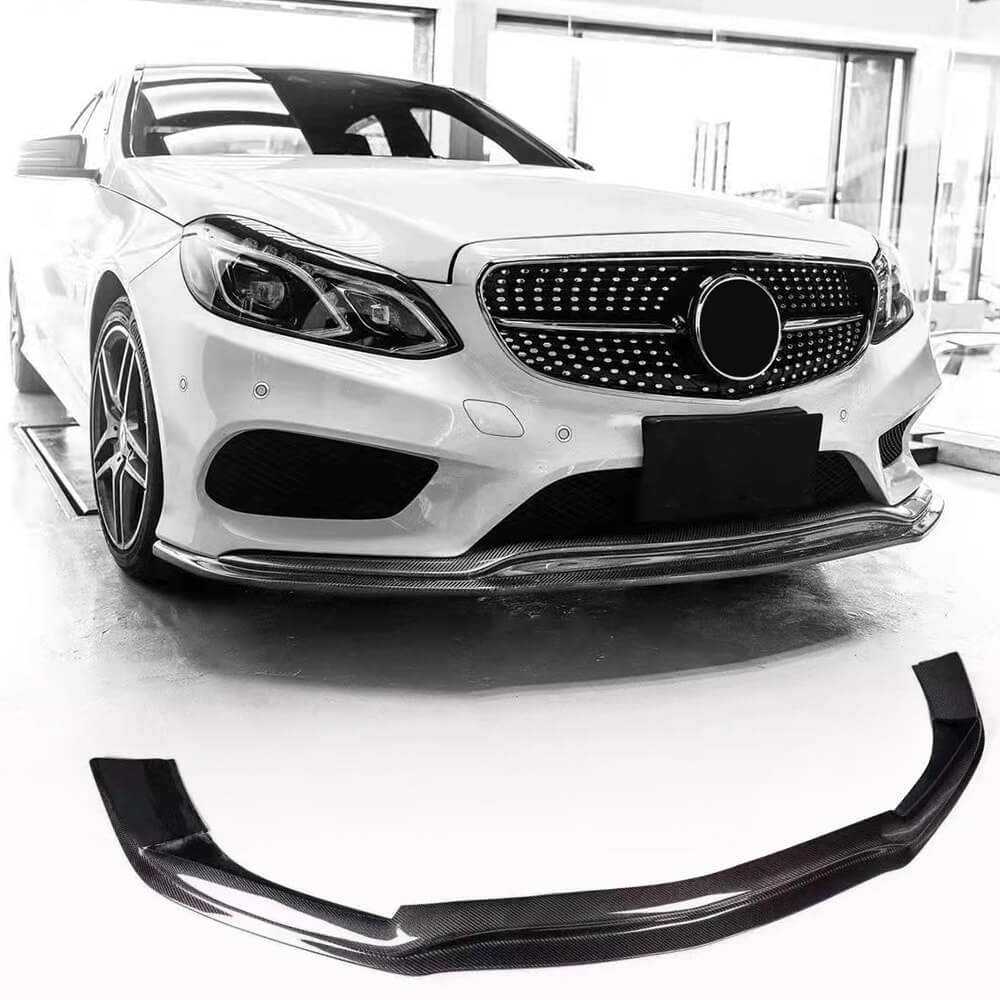 Front Bumper Lip V1 for AMG-Line 2013-2016 Carbon for Mercedes E-сlass W212 2009-2016 - image 1