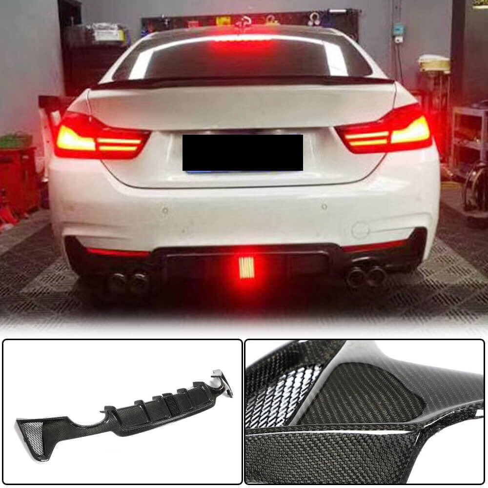 Rear Bumper Diffuser V7 (for M-Sport, Carbon) for BMW 4 Series F32/F33/F36 2012-2020 - image 1