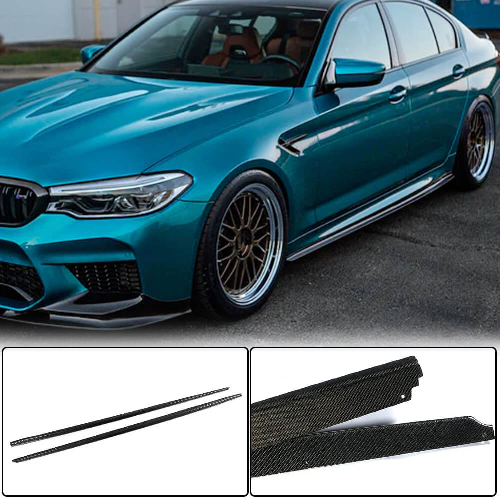 Side Skirt Extensions V2 (for M-Sport/M5 2017-2020, Carbon) for BMW 5 Series G30/31 2017-2023 - image 1
