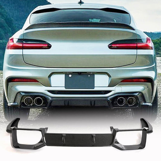 Rear Bumper Diffuser (for F98 2018-2021, Carbon) for BMW X4 G02 2018- - image 1