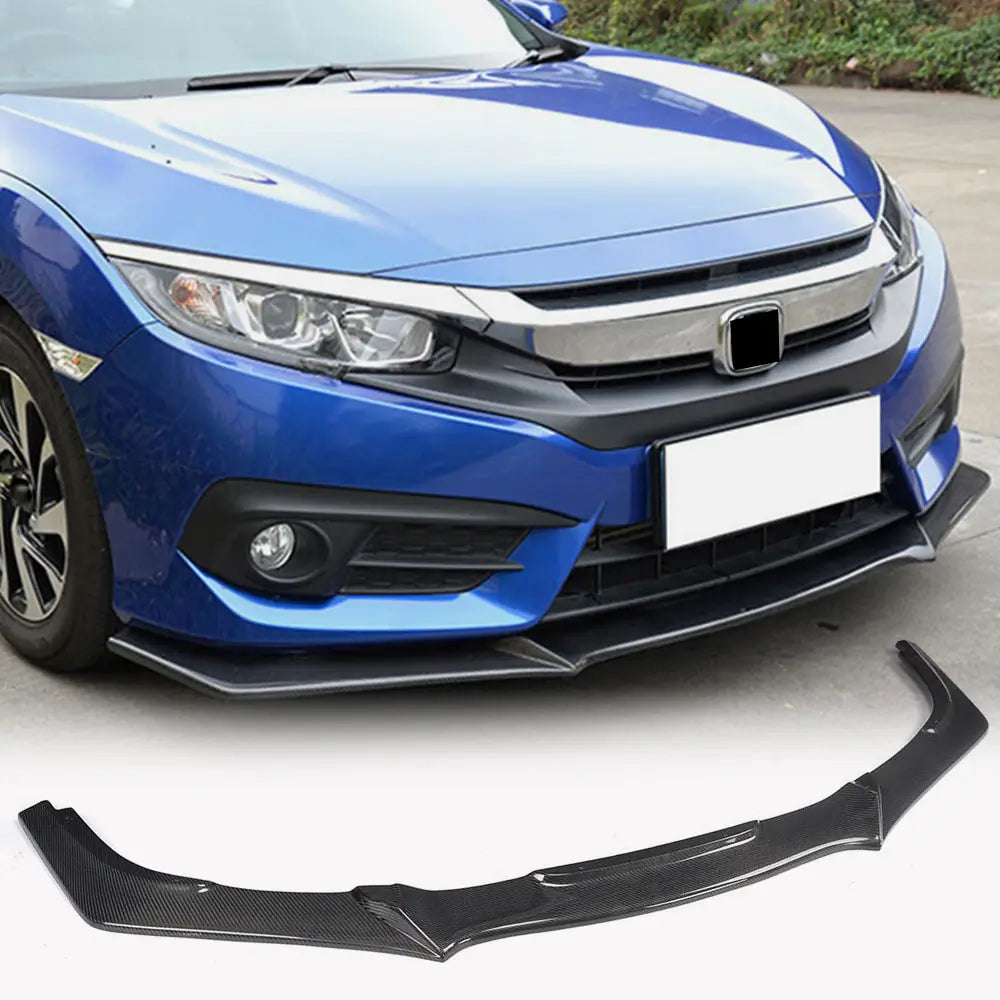 Front Bumper Lip Spoiler (Carbon) for Honda Civic Sedan X 2016-2021 - image 1