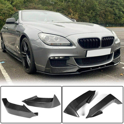 Front Bumper Splitters Carbon Fiber V2 (for M-Sport) for BMW 6 F12/F13/F06 2011-2015 - image 1