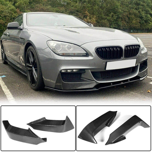 Front Bumper Splitters Carbon Fiber V2 (for M-Sport) for BMW 6 F12/F13/F06 2011-2015 - image 1