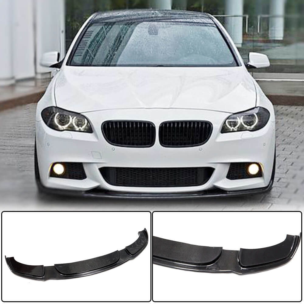 Front Bumper Lip Carbon Fiber V4 (M-Sport) for BMW 5 series F-10/11/07 2010-2016 - image 1