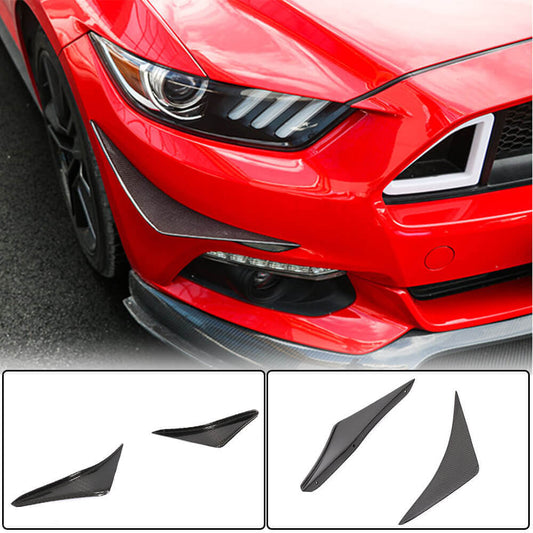 Covers on the front bumper (2015-2017, Carbon) for Ford Mustang 2015-2023 - image 1