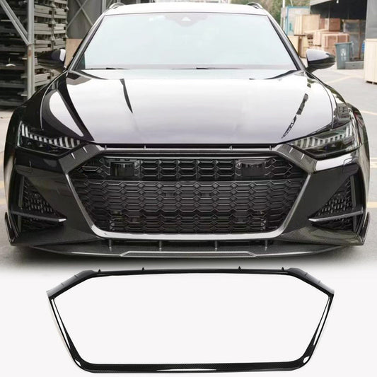 Front Grille Dry Carbon Fiber for Audi A6 C8 2018- - image 1