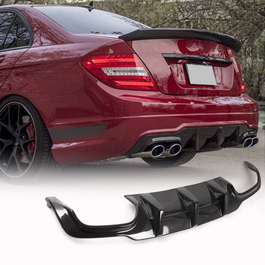 Rear bumper diffuser V3 (for AMG SD/Coupe 2012-2014, Carbon) for Mercedes C-class W204 2007-2015 - image 1