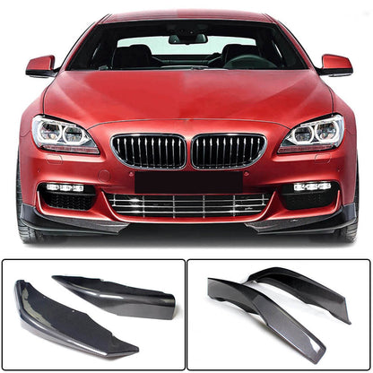 Front Bumper Splitters Carbon Fiber V1 (for M-Sport) for BMW 6 F12/F13/F06 2011-2015 - image 1