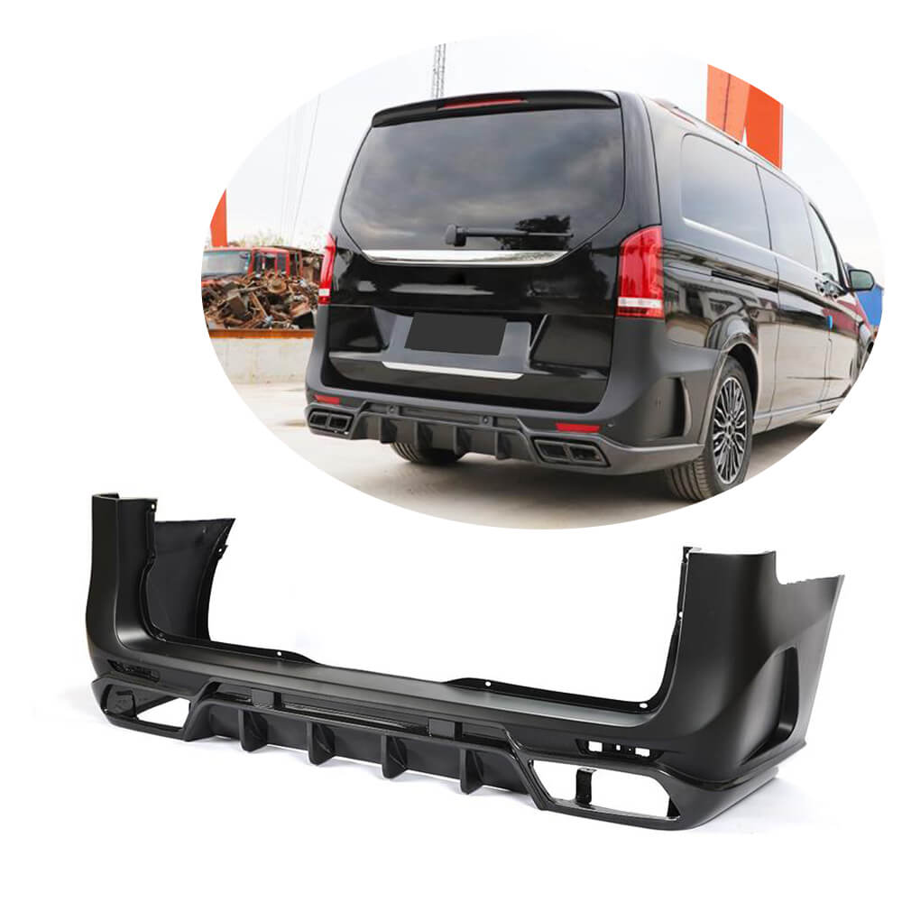 Rear bumper (2014-2019, Carbon) for Mercedes Vito / V-class W447 2014↗ year - image 1