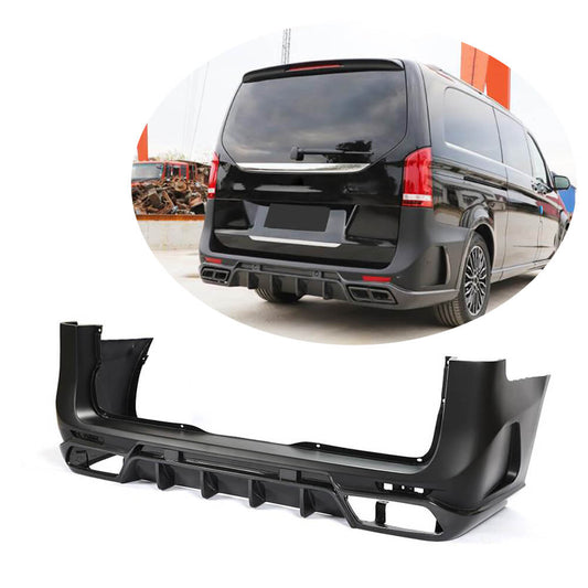 Rear bumper (2014-2019, Carbon) for Mercedes Vito / V-class W447 2014↗ year - image 1