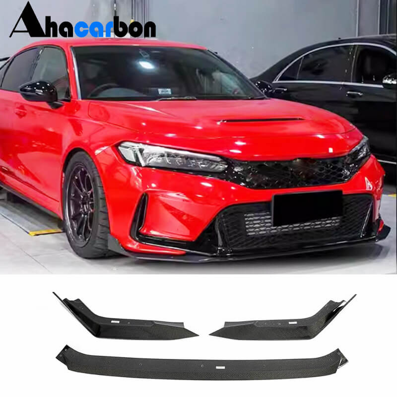 Front Bumper Lip V2 (Carbon) for Honda Civic HB 2021- - image 1