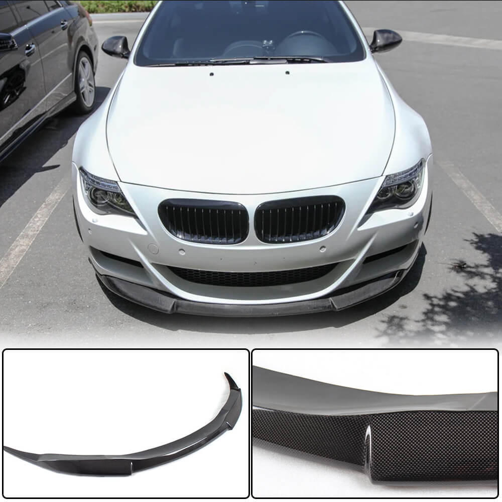 Front Bumper Lip Spoiler (for M6, Carbon) for BMW 6 Series E63/E64 2003-2010 - image 1