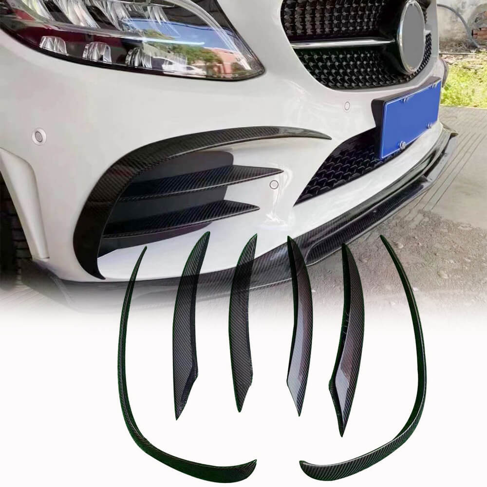 Front bumper lip (for SD AMG-Line 2015-2019, Carbon) for Mercedes C-сlass W205 2014-2021 - image 1