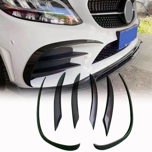 Front bumper lip (for SD AMG-Line 2015-2019, Carbon) for Mercedes C-сlass W205 2014-2021 - image 1